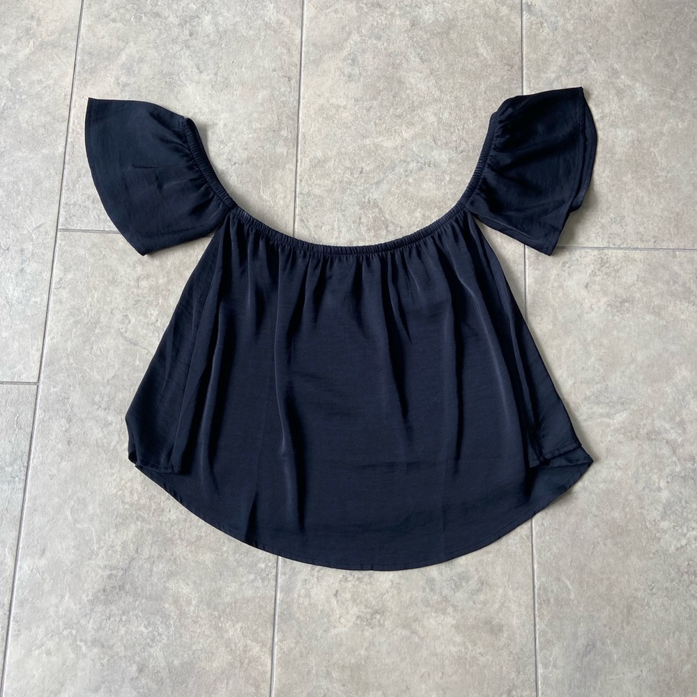 American Eagle Outfitters Navy Off-Shoulder Blouse